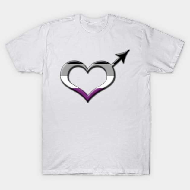 Heart-Shaped Asexual Pride Male Gender Symbol T-Shirt by LiveLoudGraphics